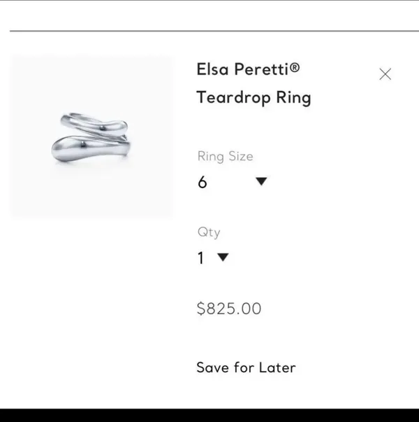 Tiffany & Co Elsa Peretti Teardrop Ring - Image 5