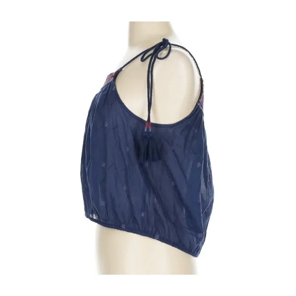 Free People Eternal Love Blue Boho Embroidered Cropped Tank Top Adjustable - Image 5