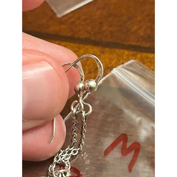 925 sterling silver broken heart earrings 2.5inch long m3 3.59g broken heart - Image 7