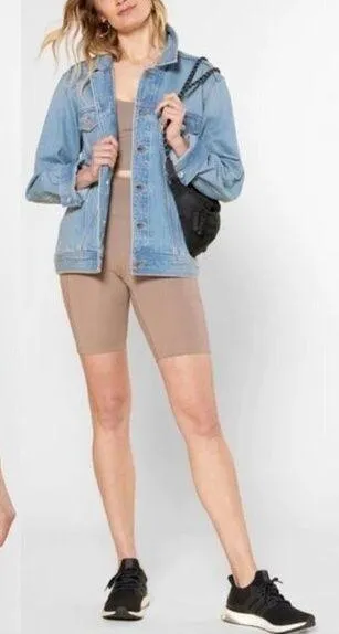 Girlfriend Collective Bike Short Limestone Small - Image 2