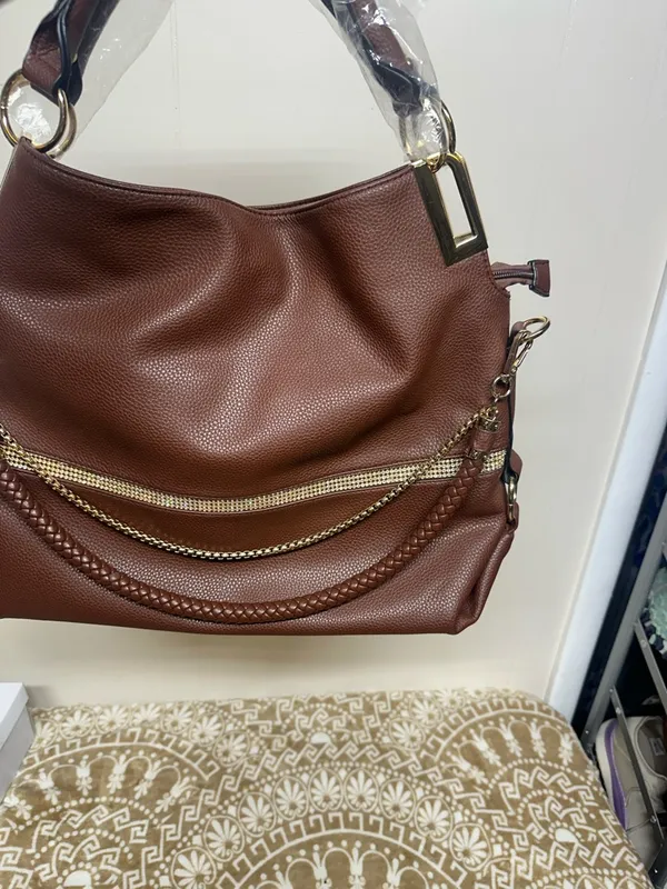 Dasein Hobo shoulder/ Crossbody Bag in soft faux leather with accent Rhinestones - Image 15