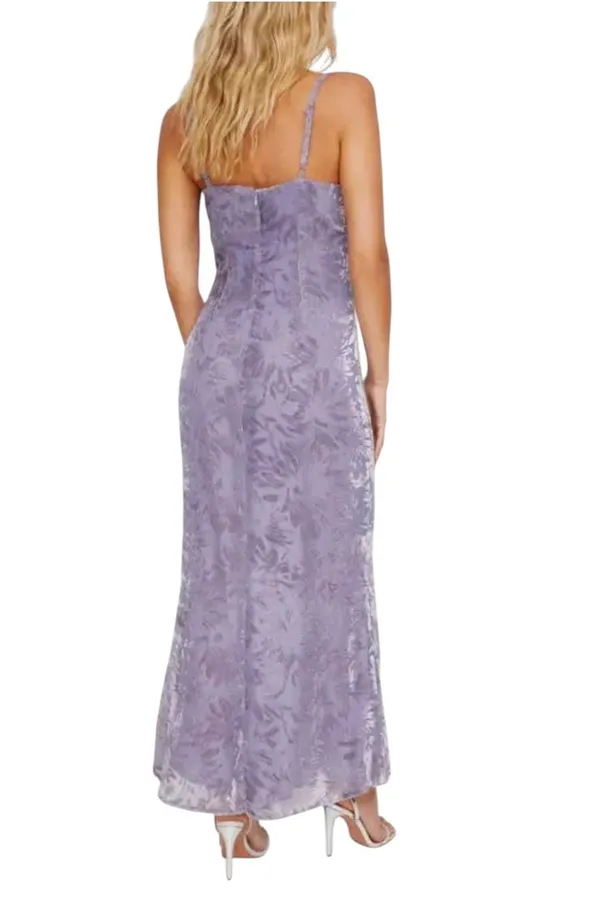 Y2k Fairy Womens Devore Velvet Burnout Floral Maxi Dress Size 4 Whimsigoth HOCO - Image 8