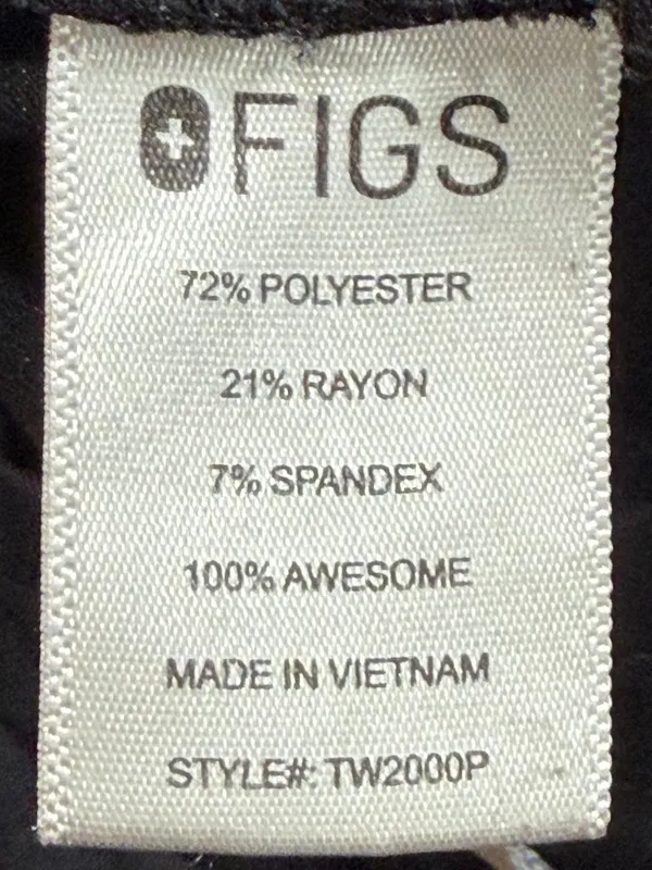 FIGS Yola High Rise Scrub Pants Black XS/P Nurse Healthcare Hospital Uniform - Image 6