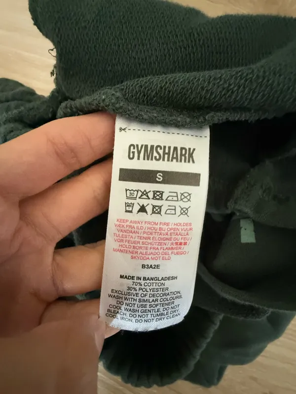 Gymshark Small Legacy Graphic Sweat Shorty Shorts Green Gym Workout - Image 6