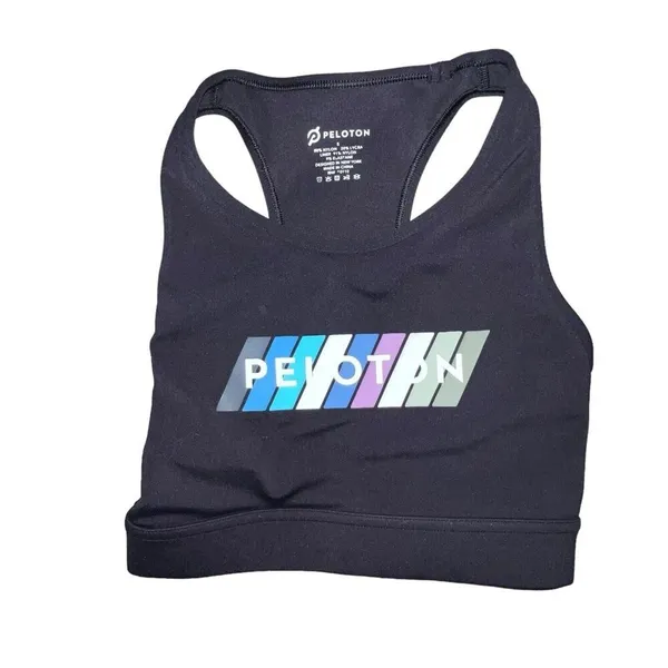 Peloton Sports Bra Black Racerback Athletic Pace High Neck Womens‎ Size Small - Image 2