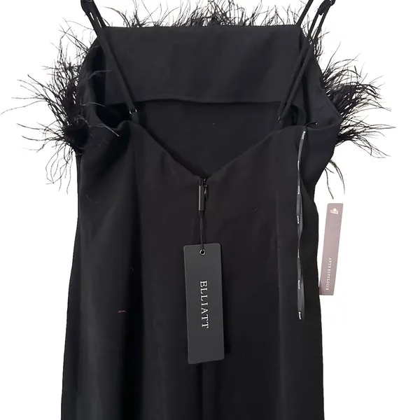 ELLIATT Harley Feather Trim Midi Dress‎ NWT Sz XS - Image 4