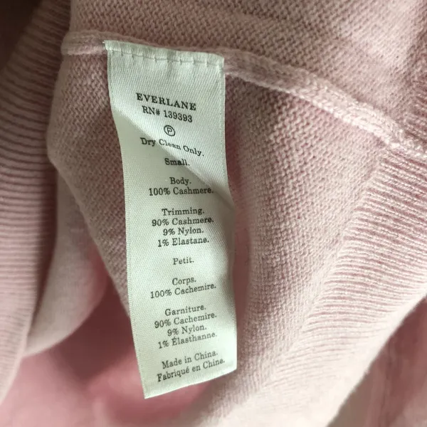 Everlane Womens Cashmere Sweater Mock Neck Pink Size S - Image 8