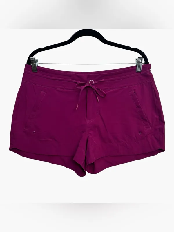 Athleta Hudson Board Shorts Women Size 10 Magenta Berry Stretch Drawstring - Image 3