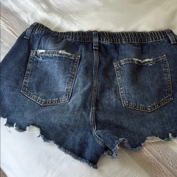 Aerie Distressed Blue Jean Shorts - Image 3