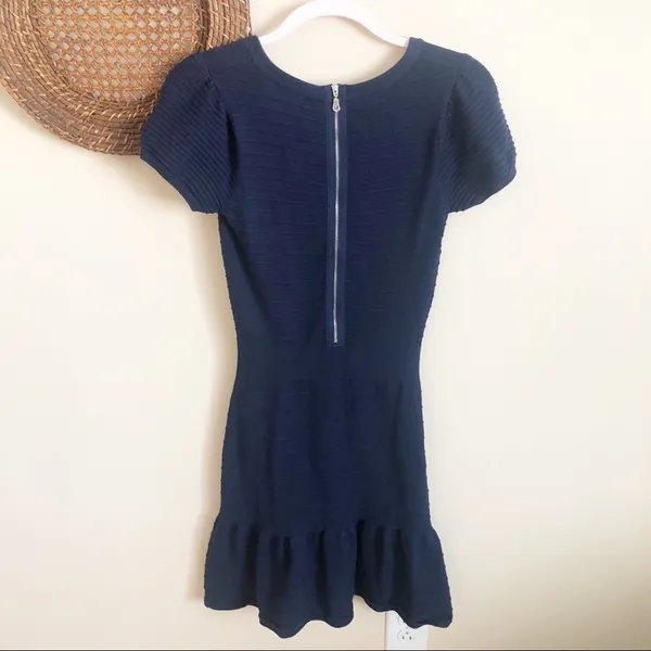Sandro Blue Knit Flare Hem Dress - Image 7