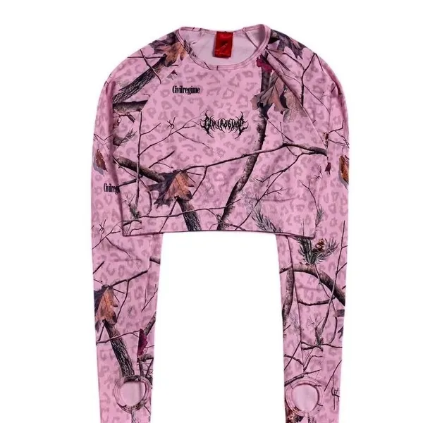 Civil Regime Concrete Forest Seamless Top Baby Pink Real Leopard Camo XL - Image 12