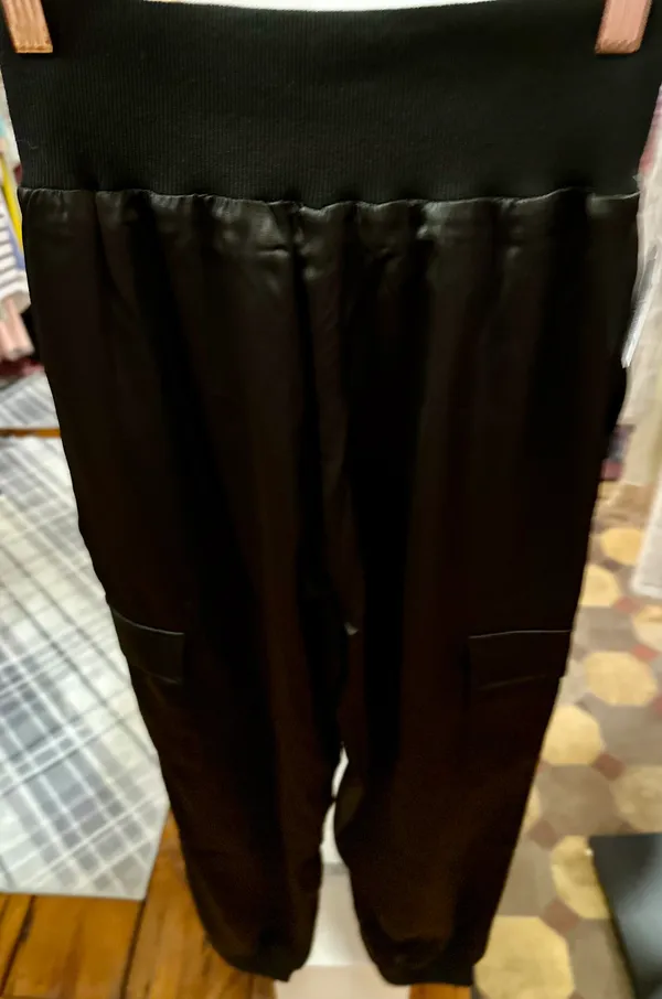 Boutique Black Satin Pants - Image 5