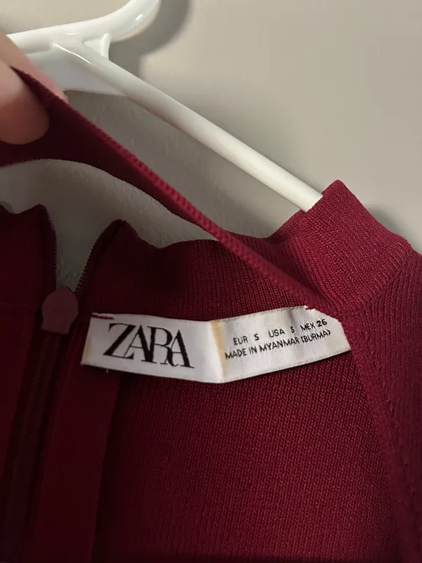 Zara Square Neck Burgundy Top  - Image 3