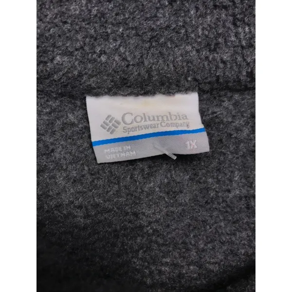 Columbia Womens Fleece Vest Charcoal Gray Full Zip Mock Neck Plus Size 1X‎ - Image 2