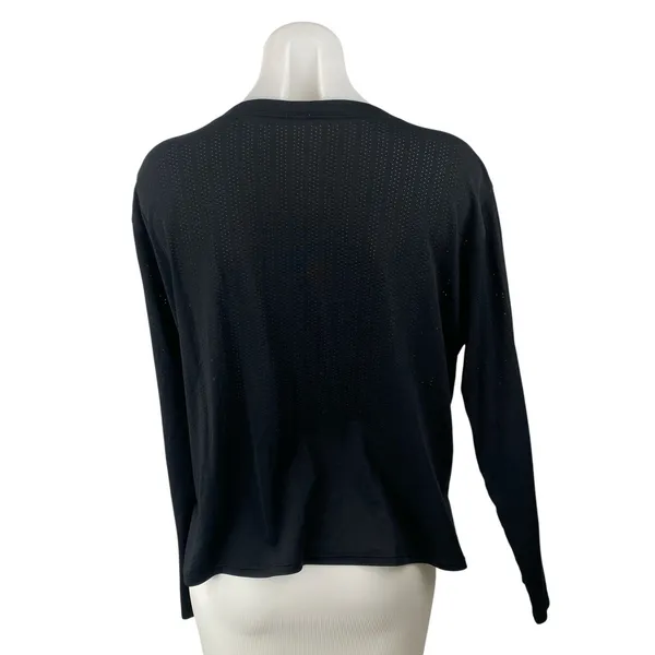 Lululemon Black Crew Neck Long Sleeve Yoga Athletic Activewear T-Shirt Top Sz 14 - Image 4