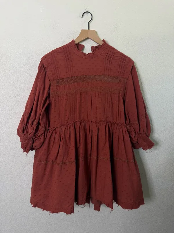 Anthropologie‎ Pilcro Long Sleeve Mock Neck Swing Mini Dress Womens Size XS - Image 9