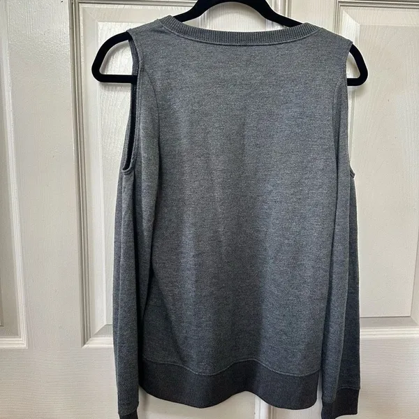 Aerie grey cut out shoulder long sleeved sweatshirt - Image 5
