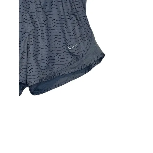 Nike Women's Short Dri-Fit Lined Striped Athletic Drawstring‎ White/Grey Small - Image 2