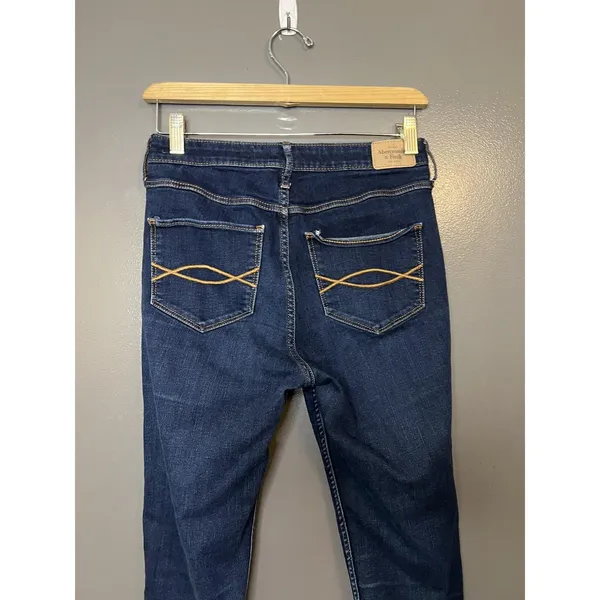 Abercrombie & Fitch Jeans Womens 6 28 Dark Wash Skinny Mid Rise Stretch Denim - Image 4