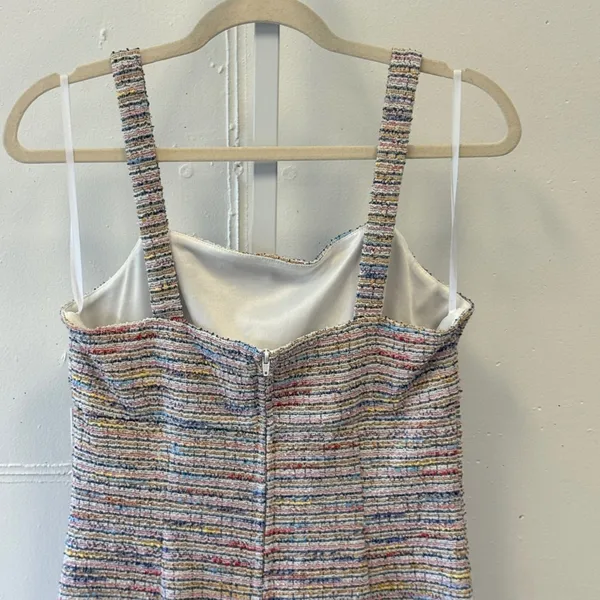 A. Byer Multi Color Tweed Mini Dress Sleeveless Square Neck Slit 1131L90 Small - Image 5
