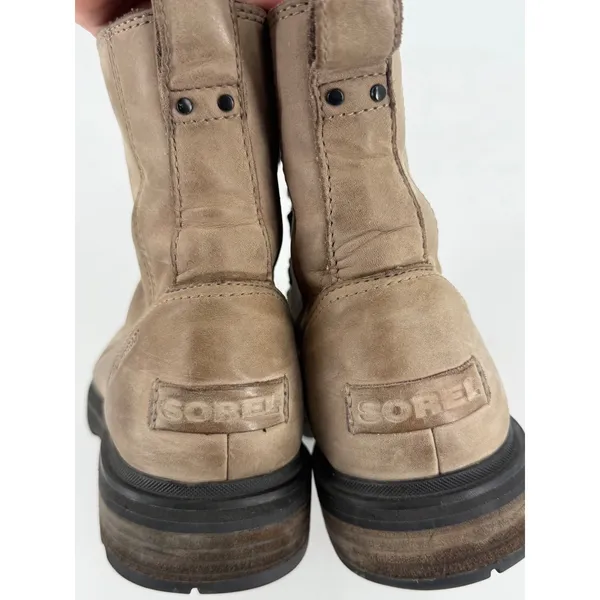 Sorel Lennox Lace Boots Womens 9 Brown Waterproof Leather Grunge NL4412-264 - Image 5