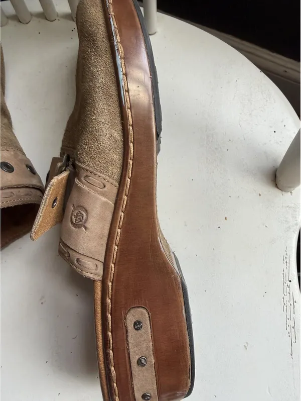 Børn Suede Buckle Mule Clogs Size 10/42 Brown - Image 8