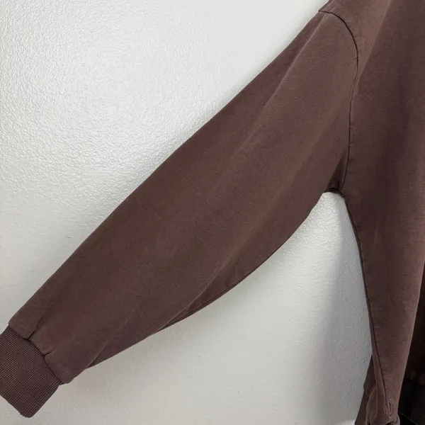 Nuuds Sweatshirt Womens Large Brown Oversized Crewneck Pullover Drop Shoulder - Image 4