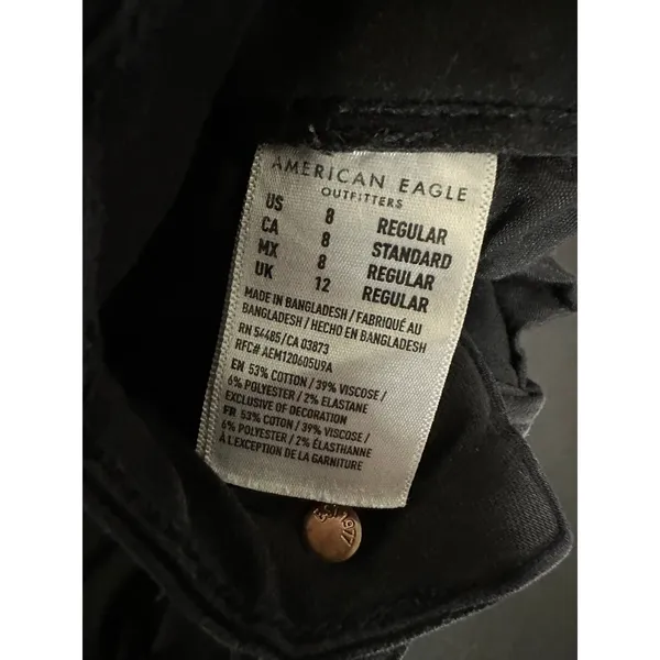 American Eagle AEO‎ Black Denim Distressed Jeggings Women's Size 8 Regular 8R - Image 8