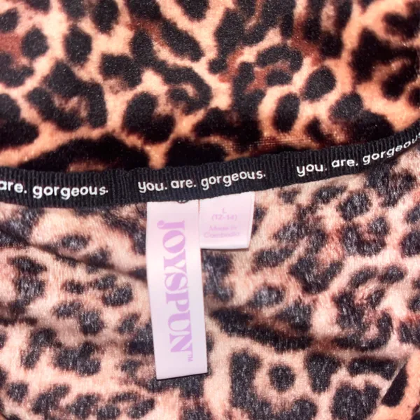 Chic Leopard Print Pajama Top Brown Size L - Image 2