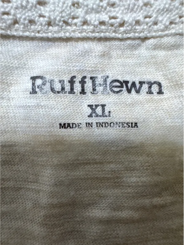 Rufflewn XL Beige Graphic Tee with Artsy American Flag - Image 2