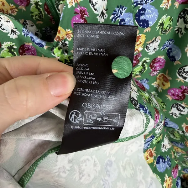 NWT Maeve Anthropologie Cecily Midi Dress‎ XS Green Pomegranate Floral Fruit - Image 5