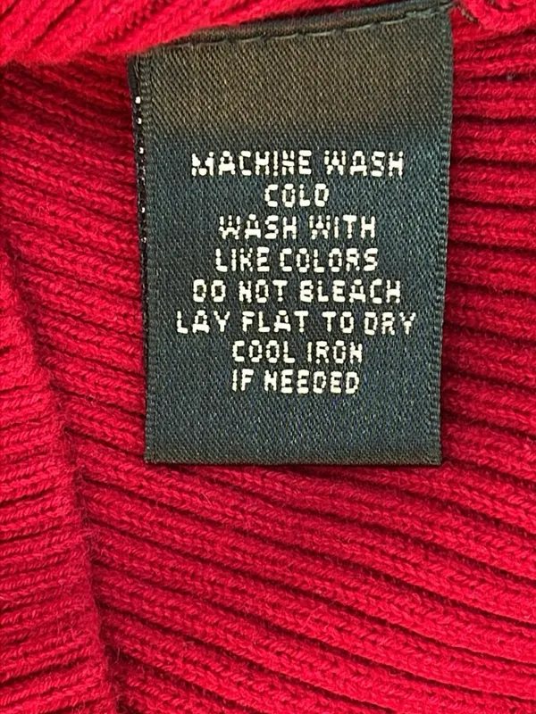 Lauren Ralph Lauren Red Ribbed Turtleneck Sweater embroidery logo preppy classic - Image 4