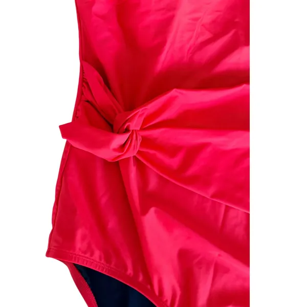 Coastal‎ Blue Womens 3X Red One Shoulder Side Tie Ruched One Piece Swimsuit - Image 3