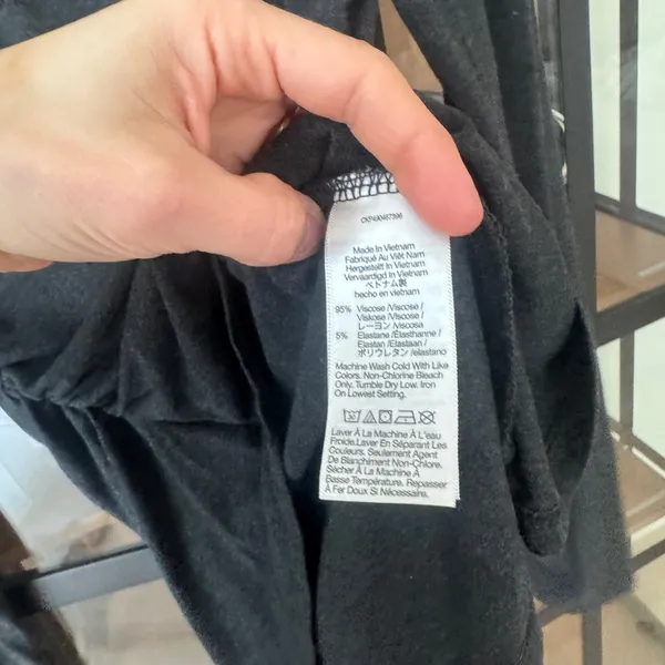 Madewell Side Cinch Long Sleeve Polo Top sweater vneck collar charcoal ruched - Image 8