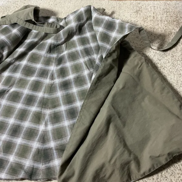 Unbranded Reversible Plaid Wrap Skirt Womens Medium Green Gorpcore A-Line Midi - Image 6