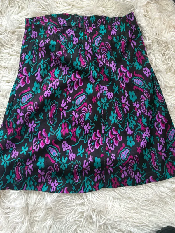 Vintage 80s Cricket Lane Floral Knit Skirt Set M S USA - Image 5