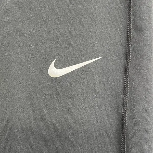 Nike Dri-Fit Black Cropped Mesh Bottom Drawstring Zip Pocket Stretch Leggings - Image 3
