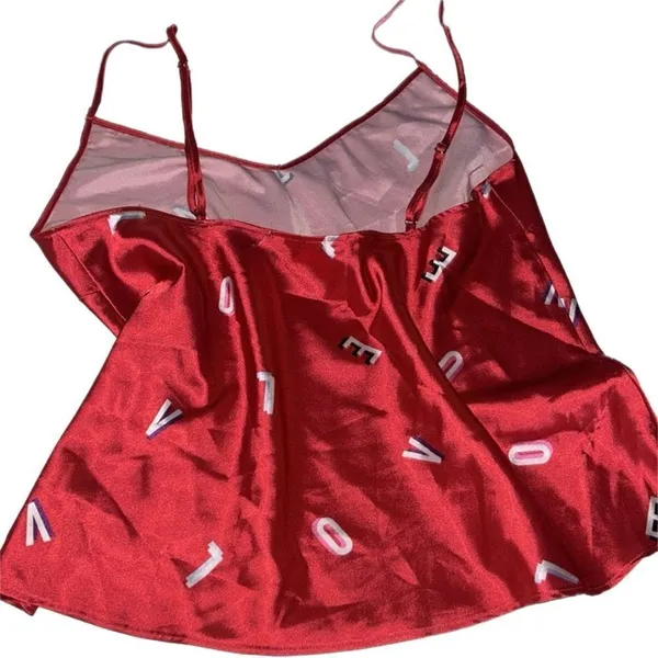 NWOT Victoria’s Secret 2019 Valentine’s Day Red Love Letter Satin Cami Sz S - Image 5