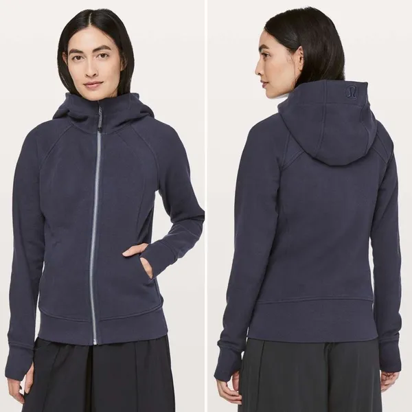 Lululemon Scuba Hoodie Light Cotton Fleece in Midnight Navy Size 10 - Image 2