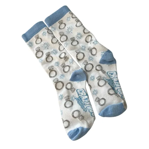 Womens I Said Yes Socks White and Blue Engagement Wedding Bride Gift - Image 3