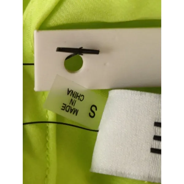 Do+Be Neon Green Smocked Waist Halter Neck Mini Dress Women's S Party Cocktail‎ - Image 9