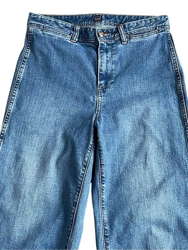 GAP Wide Leg High Rise Women's Cop Jeans Size 8 Medium Blue - Image 3
