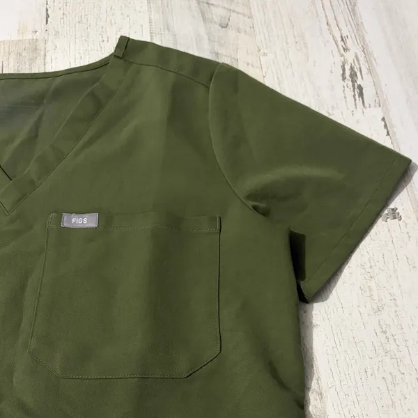 Figs Olive Green Women's Scrub  Top - Image 2