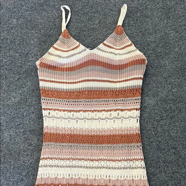 Boho Knit Midi Dress /Fall‎ Crochet Style Perfect for Thanksgiving Gatherings 🍂 - Image 11