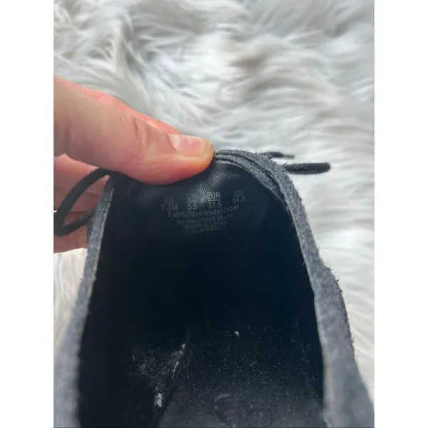 Franco Sarto Maze heeled oxfords in black patent leather and dark grey size 7.5 - Image 5