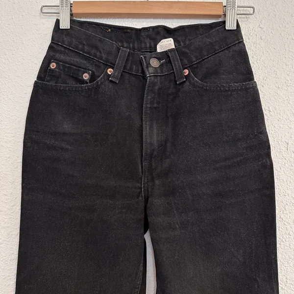 Vintage Levi’s 512 Tapered High Waisted Black Cotton Denim Jeans 3 USA - Image 4