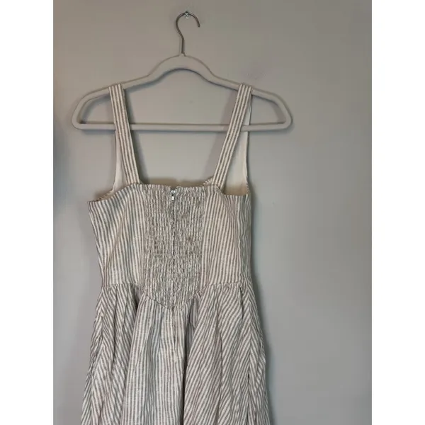 Reformation Balia 100% Linen Midi Dress Pockets Smocked Back Sz 4 NWT $298 - Image 12