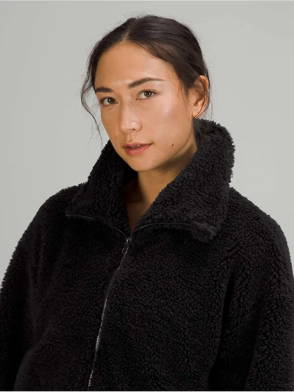 Lululemon Cinchable Fleece Cozy Zip-Up Black womens size 12 - Image 5