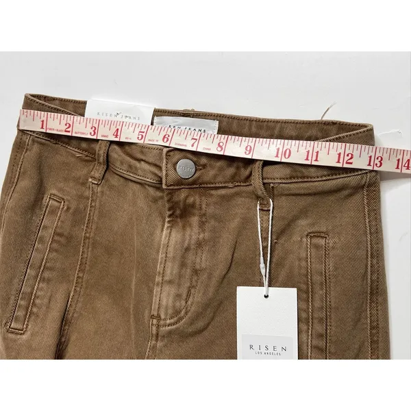 RISEN Cocoa Brown Cargo Pants Women's Size 3/26 High Rise Wide Leg Jeans - Image 6