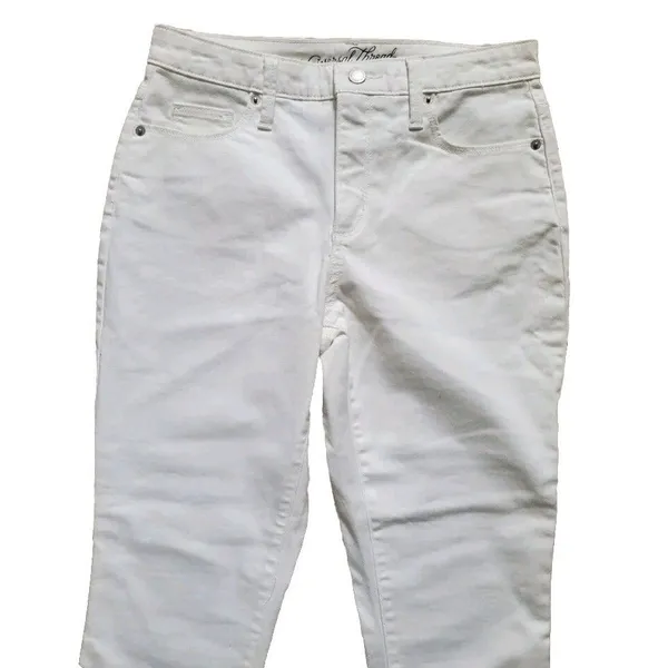 Universal Threads Jean Pant Women Size 6 White Denim Raw Hem High Rise Skinny - Image 3